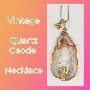 Gold Geode Antique Slice Necklace